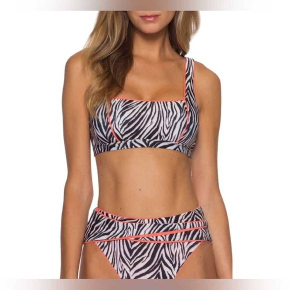 Becca by Rebecca Virtue ZEBRA Animal Kingdom Olivia Square Neck SET TOP/BOTTOM